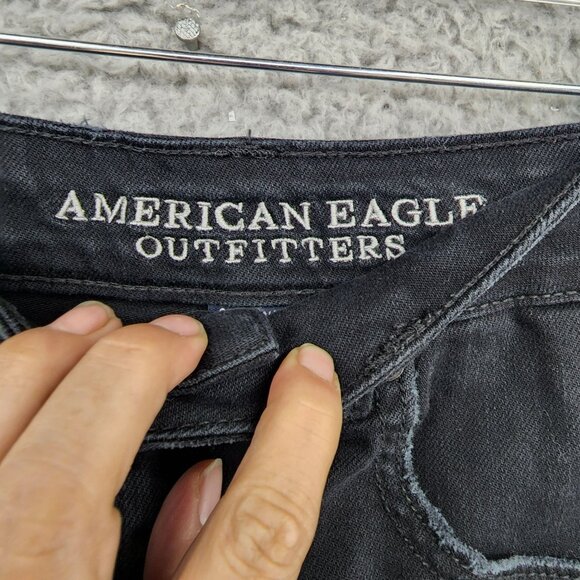 American Eagle Outfitters Shorts Womens 10 Black Hi-Rise Festival Cut Off Jorts - Picture 3 of 10